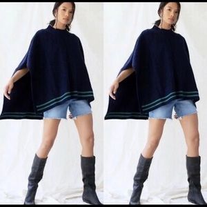 Free People Harbour Stripe Cable Poncho NWT - OS